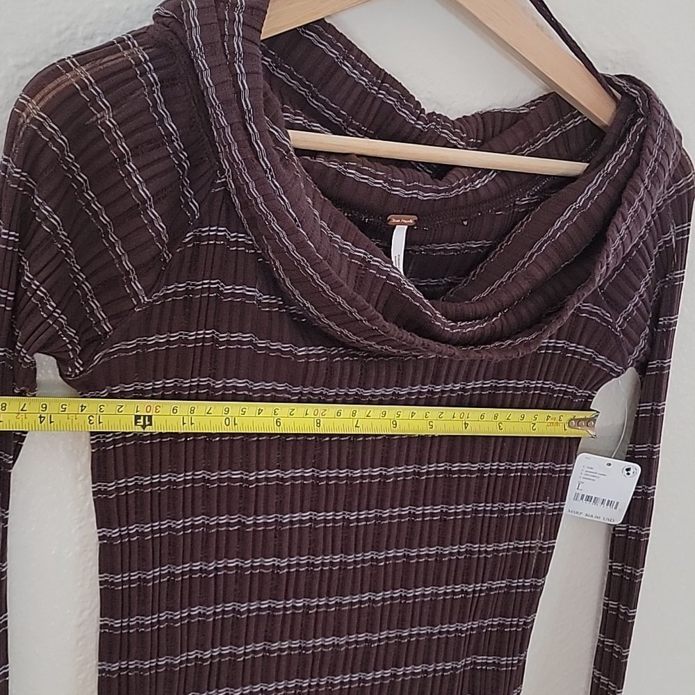 NWT FREE PEOPLE Snowbunny Rib Top in Grapevine L Large - Picture 10 of 12